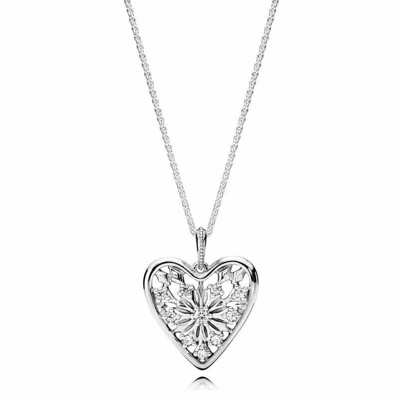 Pandora Heart of Winter Necklace Outlet NZ, Sterling Silver (982651-VHP)